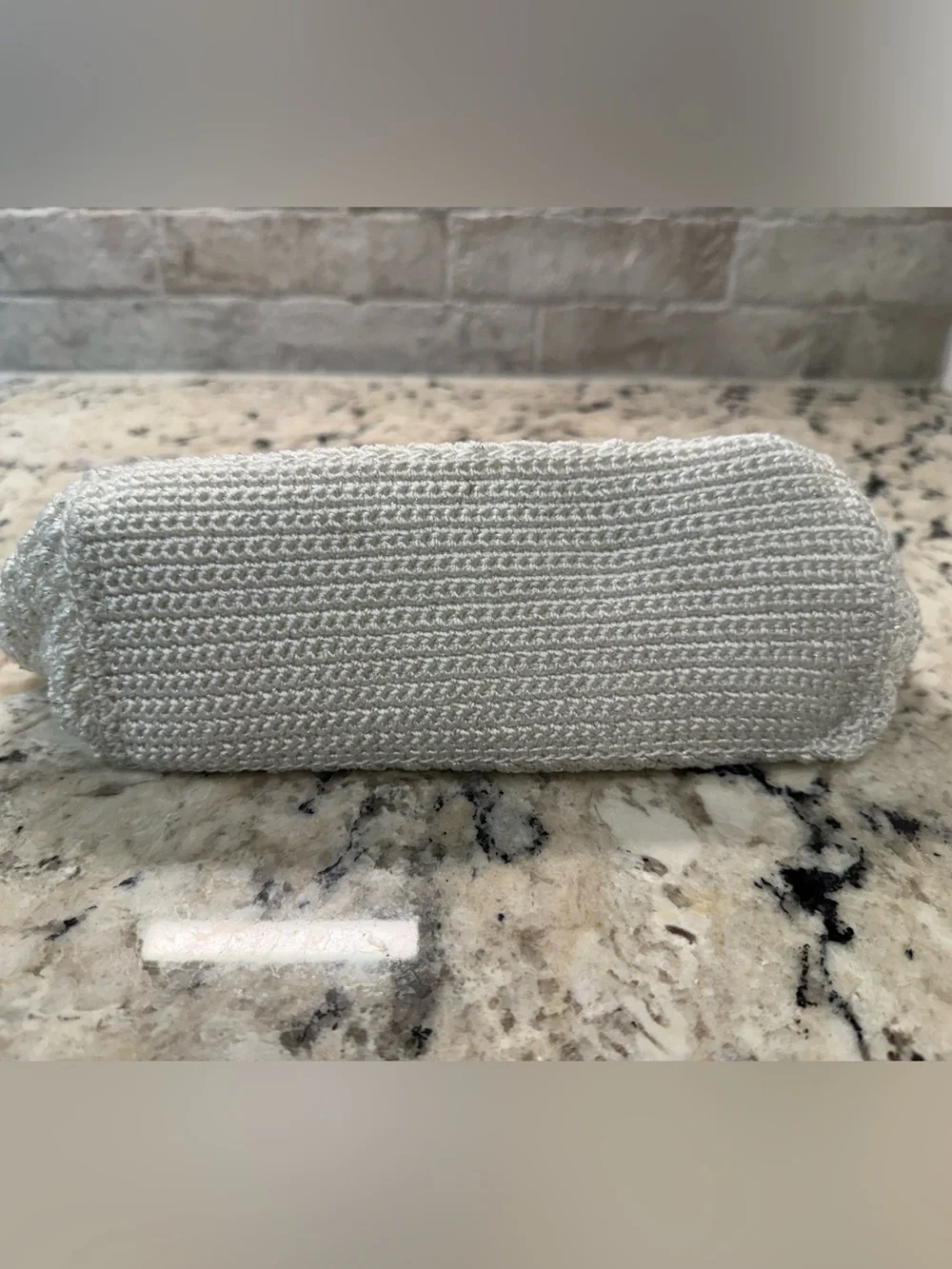 The Sak EUC White & Silver Crochet Hobo Bag